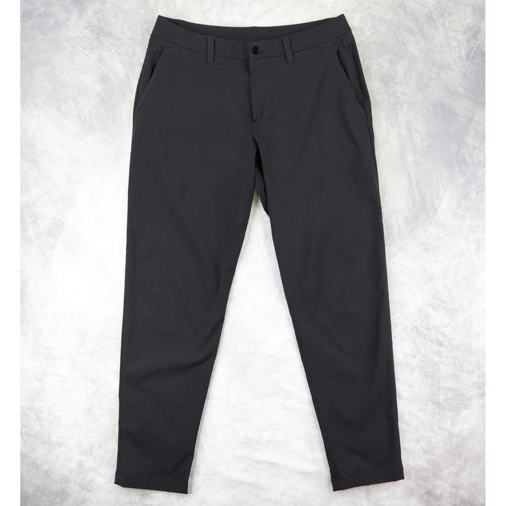 Lululemon ABC Slim-Fit Trouser WovenAir Mens 32x30 Black Tech Commuter Chino